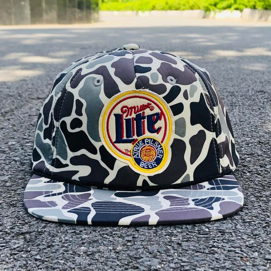 Miller Lite Jungle Retro Vintage Camouflage Rope-Brim Snapback Hat